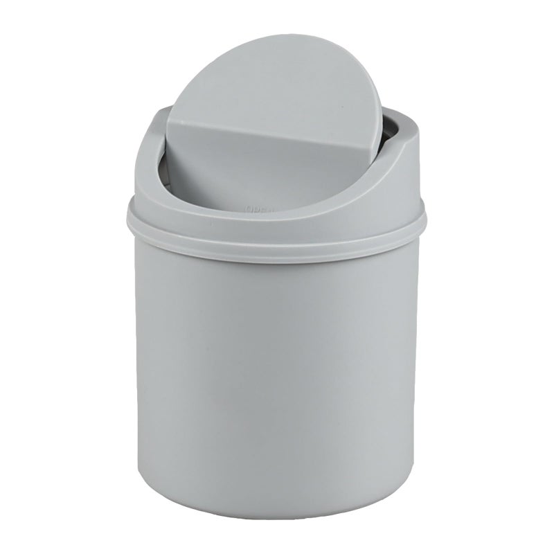 Eagrye 0.5 Gallon Mini Desktop Trash Can with Swing Lid, Swing-top Tiny Garbage Can, Gray - Image 1